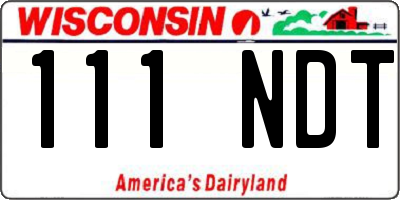 WI license plate 111NDT