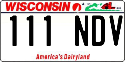 WI license plate 111NDV