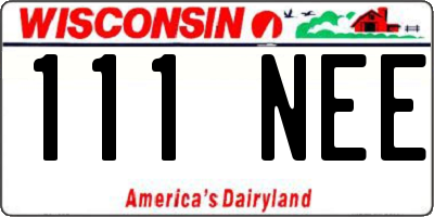 WI license plate 111NEE