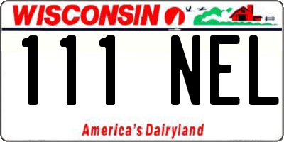WI license plate 111NEL
