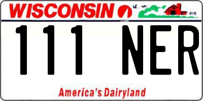 WI license plate 111NER