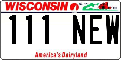 WI license plate 111NEW