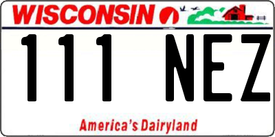 WI license plate 111NEZ