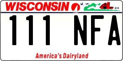 WI license plate 111NFA