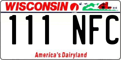 WI license plate 111NFC