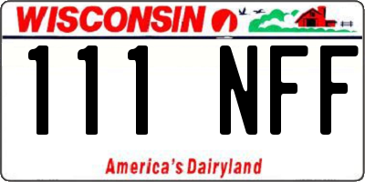 WI license plate 111NFF