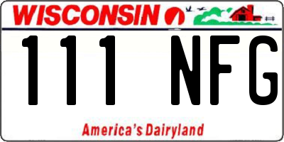 WI license plate 111NFG