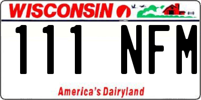 WI license plate 111NFM