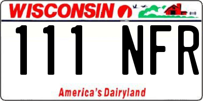 WI license plate 111NFR
