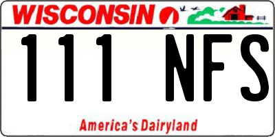 WI license plate 111NFS