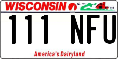 WI license plate 111NFU