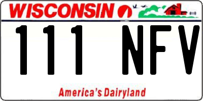 WI license plate 111NFV