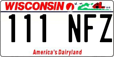 WI license plate 111NFZ