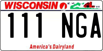 WI license plate 111NGA