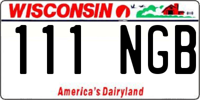 WI license plate 111NGB