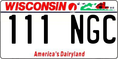 WI license plate 111NGC