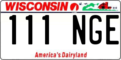 WI license plate 111NGE