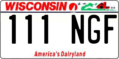 WI license plate 111NGF