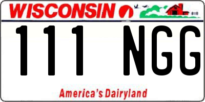 WI license plate 111NGG