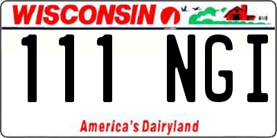 WI license plate 111NGI