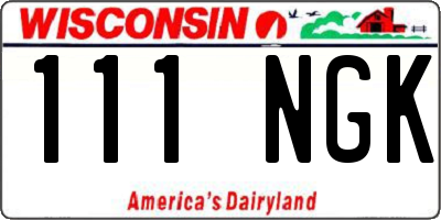 WI license plate 111NGK