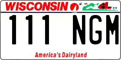 WI license plate 111NGM