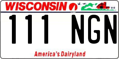 WI license plate 111NGN