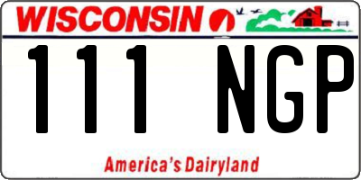 WI license plate 111NGP