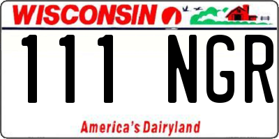 WI license plate 111NGR