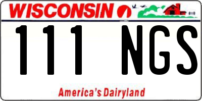 WI license plate 111NGS