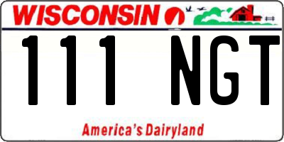 WI license plate 111NGT