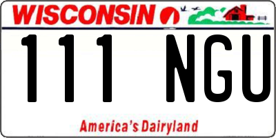 WI license plate 111NGU