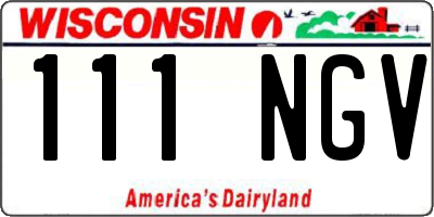 WI license plate 111NGV