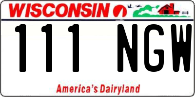 WI license plate 111NGW