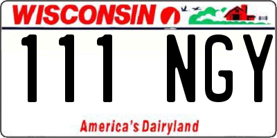 WI license plate 111NGY