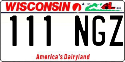 WI license plate 111NGZ