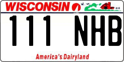 WI license plate 111NHB