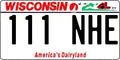 WI license plate 111NHE