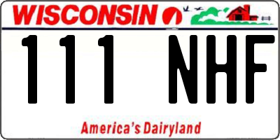 WI license plate 111NHF