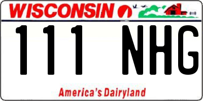 WI license plate 111NHG