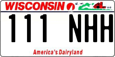 WI license plate 111NHH
