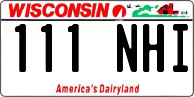 WI license plate 111NHI