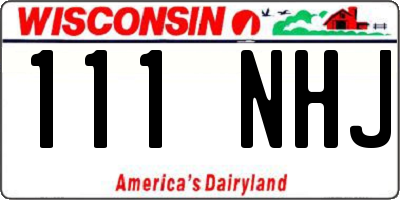 WI license plate 111NHJ