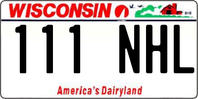 WI license plate 111NHL