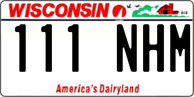 WI license plate 111NHM