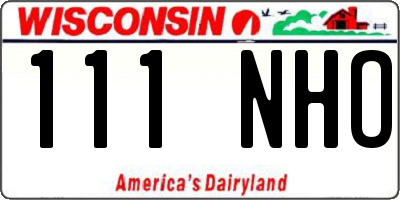 WI license plate 111NHO