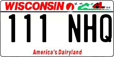 WI license plate 111NHQ