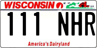 WI license plate 111NHR