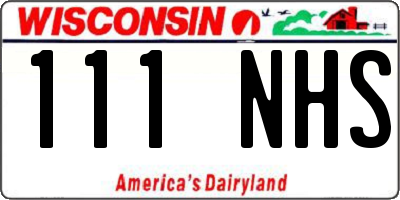 WI license plate 111NHS
