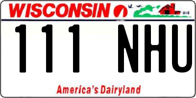 WI license plate 111NHU
